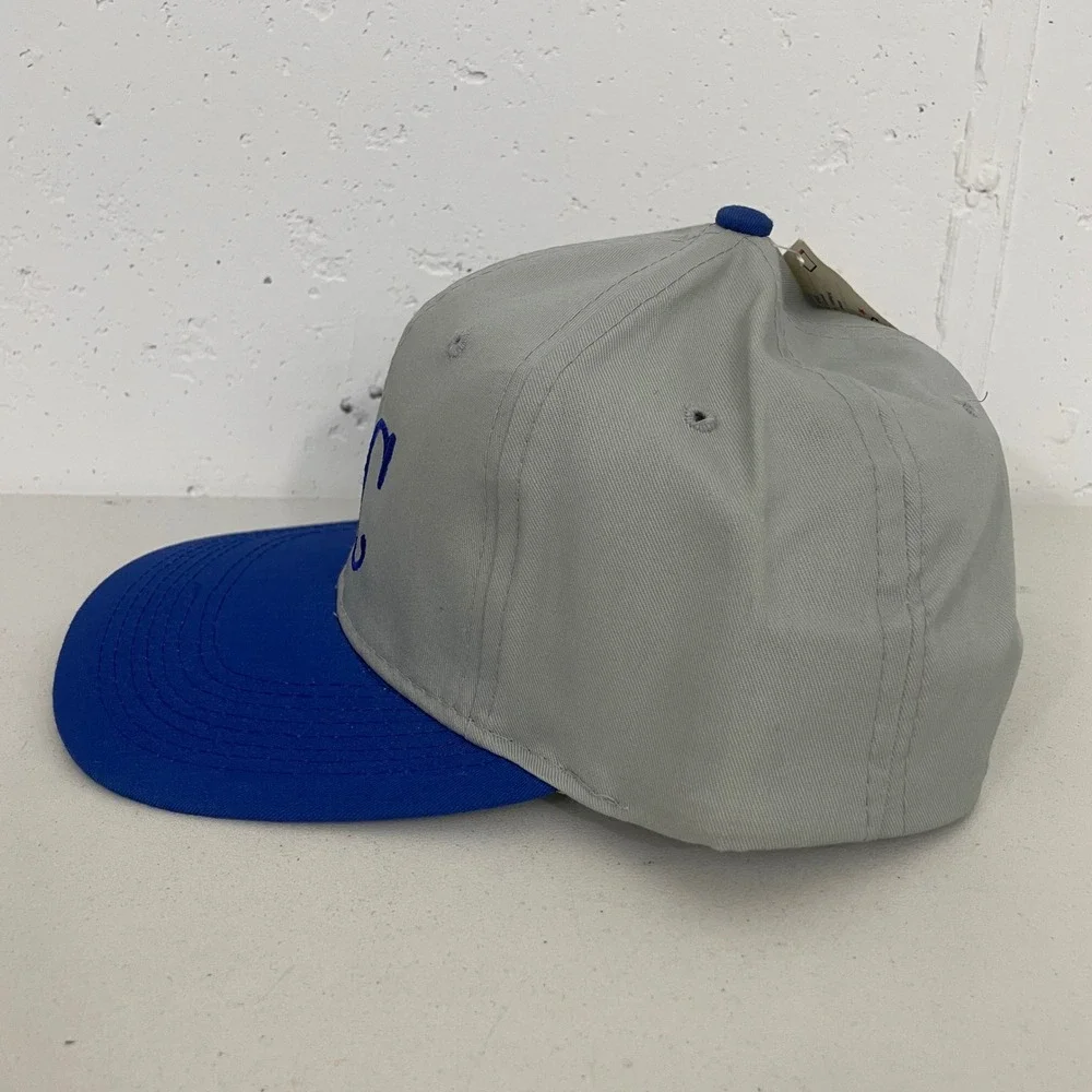 VTG Buffalo Cap Kansas City Royals Grey Blue Snapback Hat Cap MLB Baseball OSFA